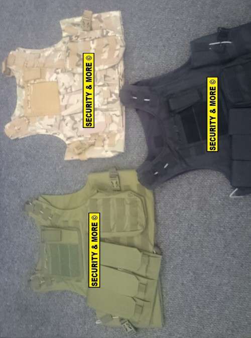 TACTICAL VEST WITH SPACE FOR BALLISTIC PLATES | ONE SIZE FITS ALL | BLACK/CAMMO/GREEN