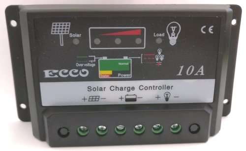 Ecco 12-24V 10A Solar Charge Controller / Regulator