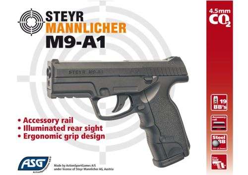 STEYR MANNLICHER  M9-A1 CO2 | BB GAS GUN | 19 SHOT BB | ACCESSORY RAIL | 407-450FPS !