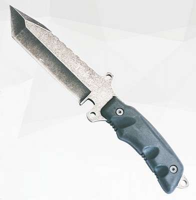 TEKUT STONEWASH KNIFE W/TANTO BLADE 265MM FIXED BLADE