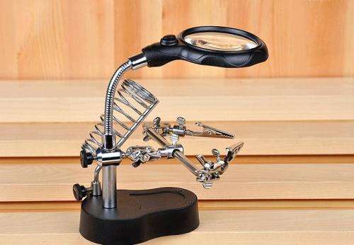 HELPING HAND MAGNIFIER LED LIGHT WITH SOLDERING STAND