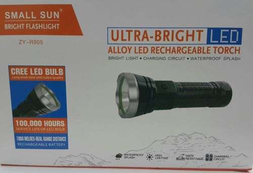 ULTRA BRIGHT SMALL SUN T6 LED ALLOY RECHARGEABLE TORCH