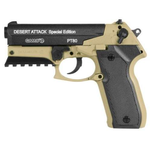 GAMO PT80 Desert Attack | Special Edition | 4.5mm Pellet Gun | Includes : 2 Magazines & Carry Case