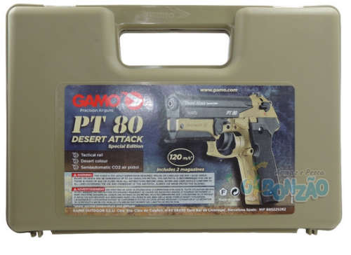 GAMO PT80 Desert Attack | Special Edition | 4.5mm Pellet Gun | Includes : 2 Magazines & Carry Case