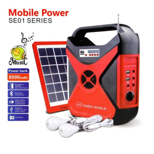 Mobile Solar Lighting Kit with FM Radio | Torch | USB ports | Light Bulbs