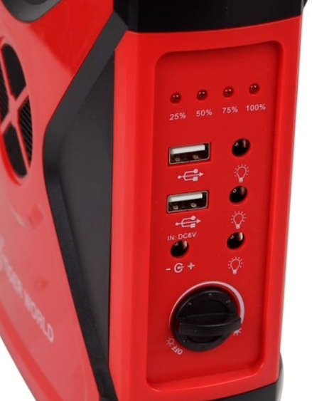 Mobile Solar Lighting Kit with FM Radio | Torch | USB ports | Light Bulbs