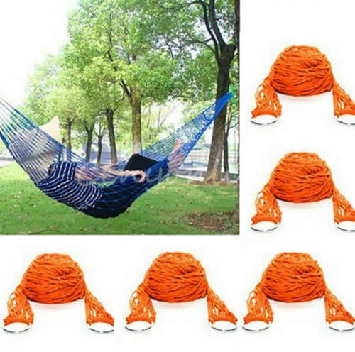 NYLON ROPE TRAVEL HAMMOCK- YELLOW - 120KG