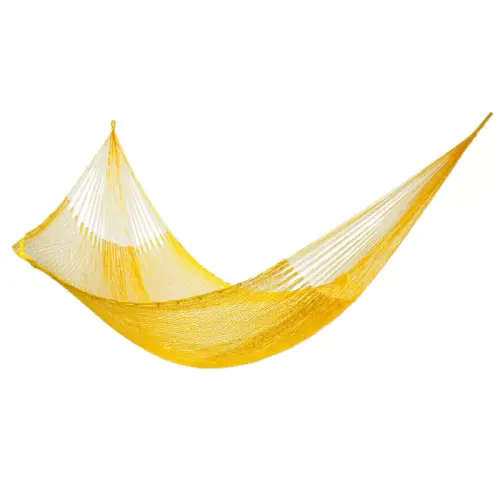 NYLON ROPE TRAVEL HAMMOCK- YELLOW - 120KG