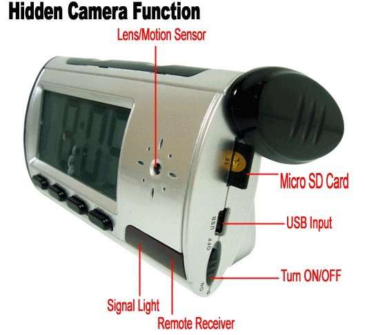 NANNY CAM / HIDDEN CAMERA CLOCK -MOTION DETECTION/PICTURE TAKING/ AUDIO RECORDING