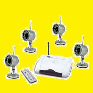 4 Camera Wireless Night Vision  CCTV System
