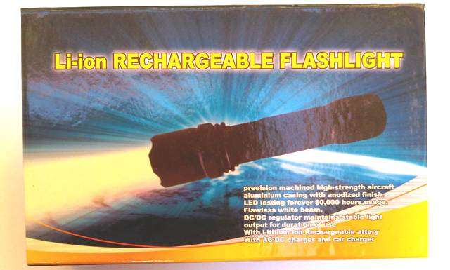 POLICE RE CHARGABLE Li-ion TORCH / FLASHLIGHT