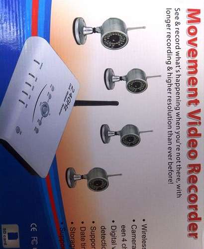 4 Camera Recording Wireless Night Vision  CCTV System-PLUGS INTO YOUR TV !