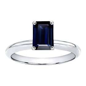 "STOCK CLEARANCE SALE!" EMERALD CUT BLUE SAPPHIRE CZ RING IN SOLID .925 STERLING SILVER - USA IMPORT