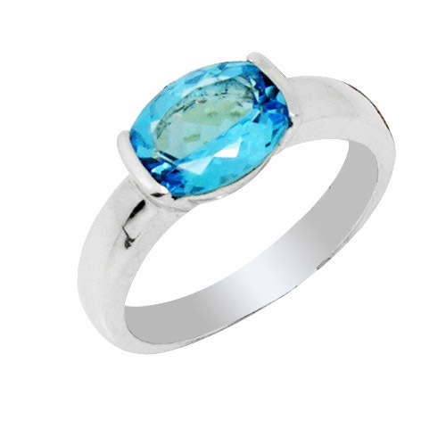 SALE!! 2.01CT GENUINE BLUE TOPAZ RING CRAFTED IN .925 STERLING SILVER