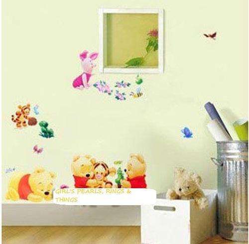 BABY WINNIE & FRIENDS WALL DECAL - SO EASY TO CREATE YOUR OWN UNIQUE FUN LOVING "KIDS SPACE"