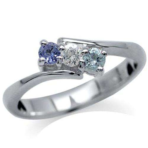 3 STONE GENUINE NATURAL TANZANITE, BLUE & WHITE TOPAZ RING CRAFTED IN 925 STERLING SILVER