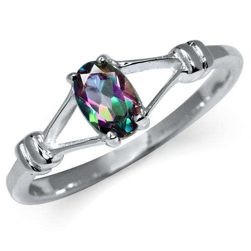 "RAVENOUS" GENUINE MYSTIC FIRE TOPAZ SOLITAIRE RING CRAFTED IN HALLMARKED 925 STERLING SILVER