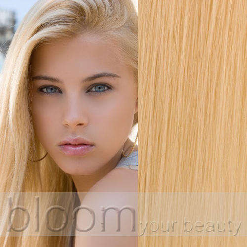 "REDUCED!"  50CM FULLHEAD IMPORTED REMY 100% NATURAL HUMAN CLIP IN HAIR EXTENSIONS - BLEACH BLONDE