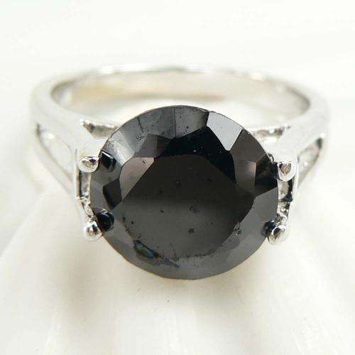 GENUINE BLACK ONYX QUARTZ RING CRAFTED IN SOLID .925 STERLING SILVER - USA IMPORT