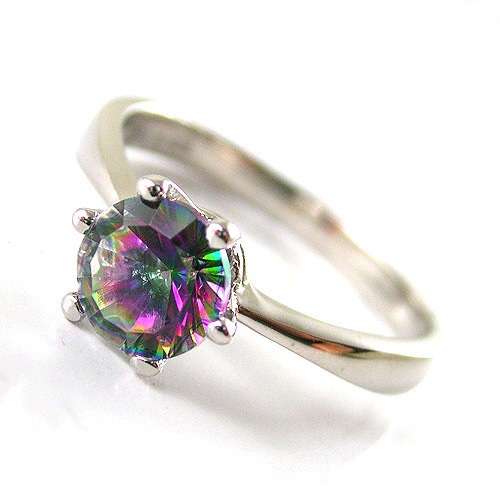 "CAN YOU BELIEVE THE PRICE?" GENUINE NATURAL MYSTIC TOPAZ RING IN .925 STERLING SILVER