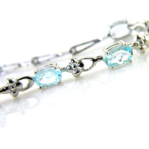 "WINTER MADNESS - WOW!"  GENUINE BLUE TOPAZ BRACELET .925 STERLING SILVER