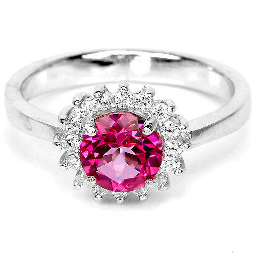 AAA GRADE GENUINE PINK TOPAZ RING IN SOLID .925 STERLING SILVER (RE-SIZEABLE)