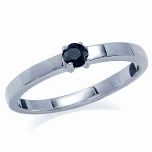 GENUINE NATURAL BLACK SAPPHIRE RING IN SOLID STERLING SILVER  (RE-SIZEABLE)
