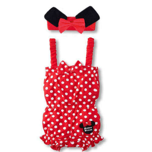 BRAND NEW  MINNIE MOUSE BABY PLAYSUIT & HEADBAND - VARIOUS SIZES