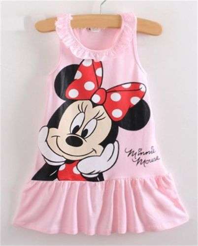 PINK MINNIE MOUSE SOFT COTTON DRESS  - RECOMMENDED AGE 18 - 24  MONTHS