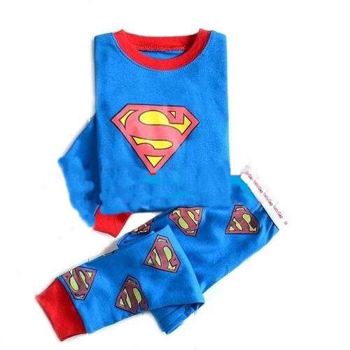 BLUE SUPERMAN LONG SLEEVE PYJAMAS  - RECOMMENDED AGE 4 YRS