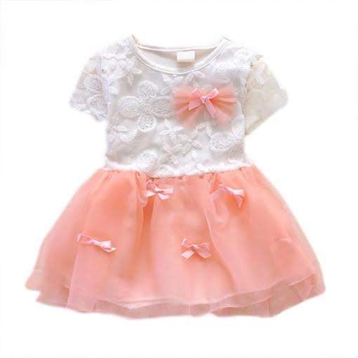 PRETTY PEACHY PINK PARTY DRESS  - GORGEOUS - AGE 1 - 2YEARS