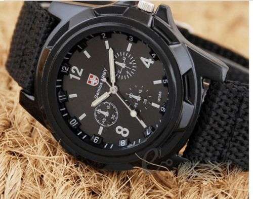DON'T MISS GETTING IT!!!! ARMY DESIGN MENS WATCH NYLON STRAP BLACK FACE