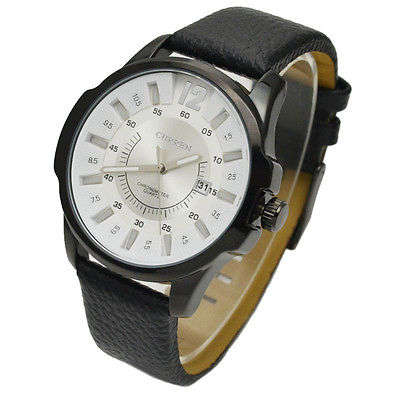 "SPECIAL" EXECUTIVE WHITE CURREN MENS QUARTZ WRIST WATCH WITH DATE STYLISH ACCENTUATING TRUE CLASS