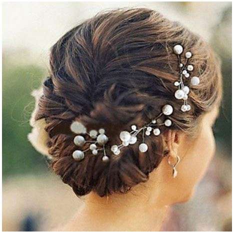 BRIDAL HAIRPINS - MULTI-BRANCH OF FAUX PEARLS - BEAUTIFULLY CRAFTED - CAN ATTACH VEIL WITH THESE
