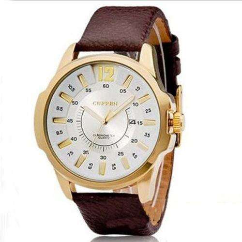 EXECUTIVE WHITE CURREN MENS QUARTZ ANALOG WATCH WITH DATE VERY STYLISH