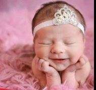 FIT FOR A PRETTY PRINCESS .... BABY HEADBAND - SILVER & FAUX PEARL CROWN - PASTEL  PINK