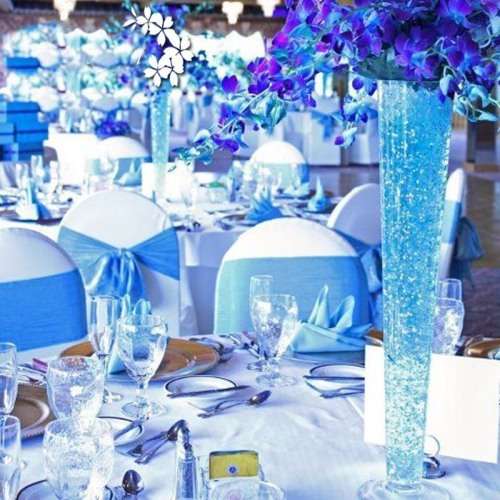 100 X BLUE WATER BEADS FOR GLASS VASES FOR WEDDING/BABY SHOWER OR ANY SPECIAL OCCASION DECOR