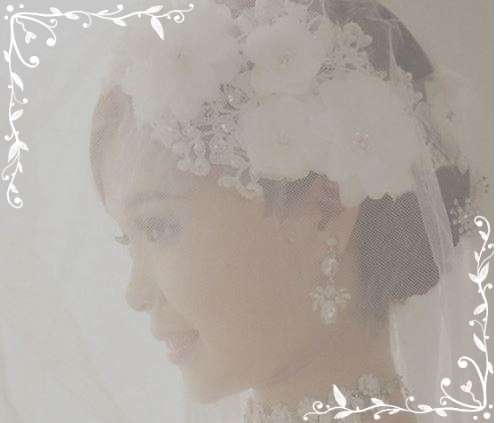 BRIDE'S HAIR  FAUX PEARL, CRYSTAL AND LACE FLOWER HEADBAND OR HAIR ACCESSORY / TIARA