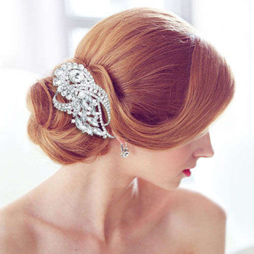 LUXURIOUS AND INTRICATE BRIDAL HAIRCOMB -  RHINESTONES-  HAIR ACCESSORY - BEAUTIFUL UNUSUAL DESIGN