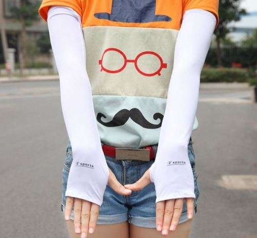 LADIES/ KIDS HALF-HAND  UV  PROTECTION SLEEVES PROTECT YOUR ARMS AND HANDS FOR OUTDOOR SPORTS BLACK