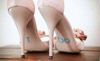 NOW YOUR SOMETHING BLUE!!!  I DO AND  ME TOO DECAL SET FOR BRIDE AND GROOM IN BLUE RHINESTONES