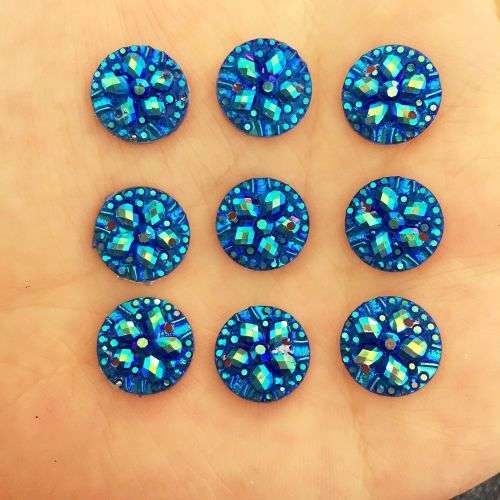 10 PCS SPARKLING PURPLE/TURQUOISE FLATBACKS - READY TO EMBELLISH CELLPHONES OR PAPER CRAFTS