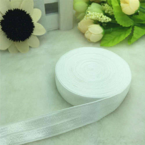 18.24 M LENGTH SHEEN  F.O.E. (FOLD OVER ELASTIC)  CRAFTING - PERFECT FOR HEADBANDS - WHITE