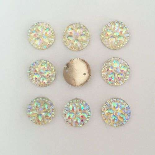 10 PCS WHITE SPARKLING 3D FLATBACKS - READY TO EMBELLISHMENTS FOR CRAFTING