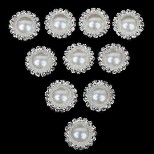 10PCS DIY CRAFT FAUX PEARLSAND RHINESTONE  EMBELLISHMENT PERFECT FOR SCRAPBOOKING ,CARDS & HAIRBANDS