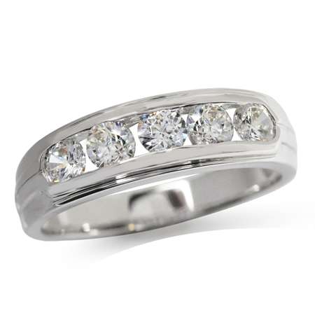 ETERNITY RING - CZ'S CRAFTED IN GENUINE SOLID 925 STERLING SILVER (RE-SIZEABLE)  8 / Q
