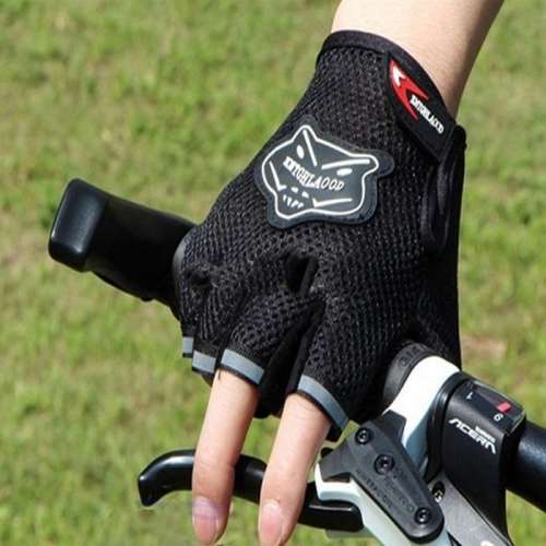 SPECIAL!   UNISEX CYCLING FINGERLESS GLOVES WITH GEL PADDING - REFLECTIVE STRIPS - ADULT SIZE