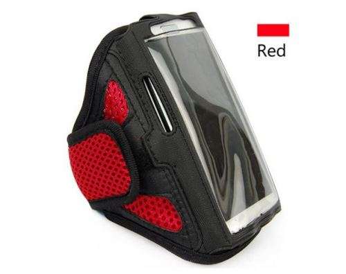 UNISEX ARMBAND WITH POUCH - PROTECT YOUR SAMSUNG GALAXY PHONE WHILE PLAYING OUTDOOR SPORTS RED