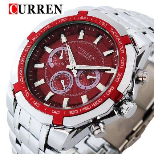 "SPECIAL"NEW HOT DESIGN GENUINE CURREN MEN'S LUXURY BRAND SPORTS QUARTZ FULL STEEL WRISTWATCH