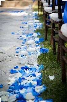 500  OMBRE SOFT BLUE FADING TO WHITE SILK  ROSE PETALS - CONFETTI /TABLE DECOR/BABY SHOWER